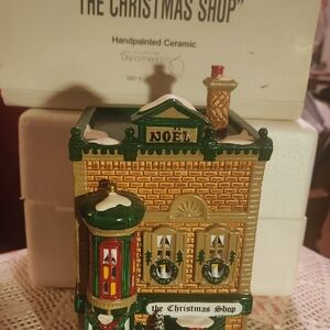 Department 56 Christmas Shop Ceramic with Green and Red Accents